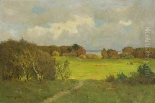 Herbstliche
 Seelandschaft. Oil Painting by Paul Muller-Kaempff