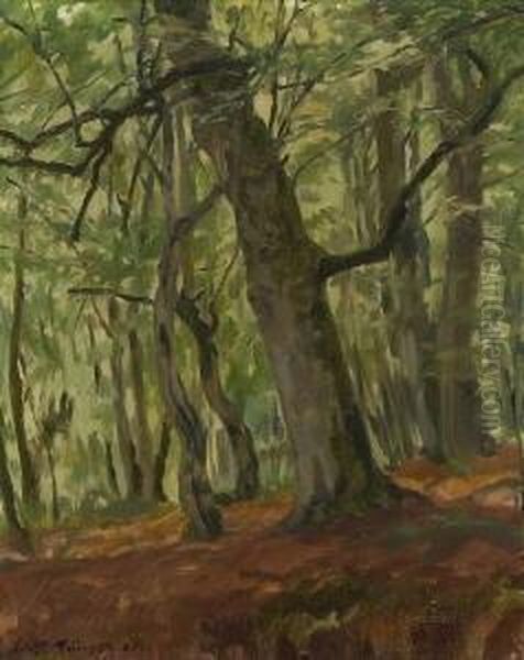 Waldinneres. Oil Painting by Adolf Munzer