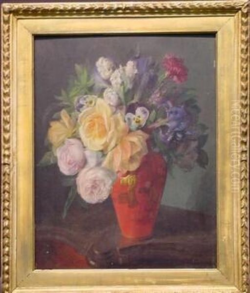 Floral Still Life Oil Painting by Jose Maria Murillo Y Bracho
