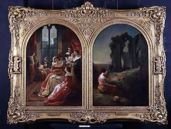 Kenilworth Castle - Past and Present, 1854 Oil Painting by John Eaton Walker