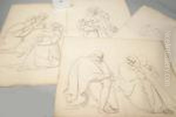 Etudes De Personnages Oil Painting by Francois-Joseph Navez