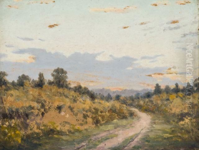 Chemin De Campagne Et Paysage De Marais Oil Painting by Emile Noirot