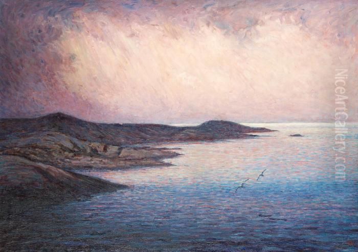 Twilight Over The Sea Oil Painting by Karl Nordstrom