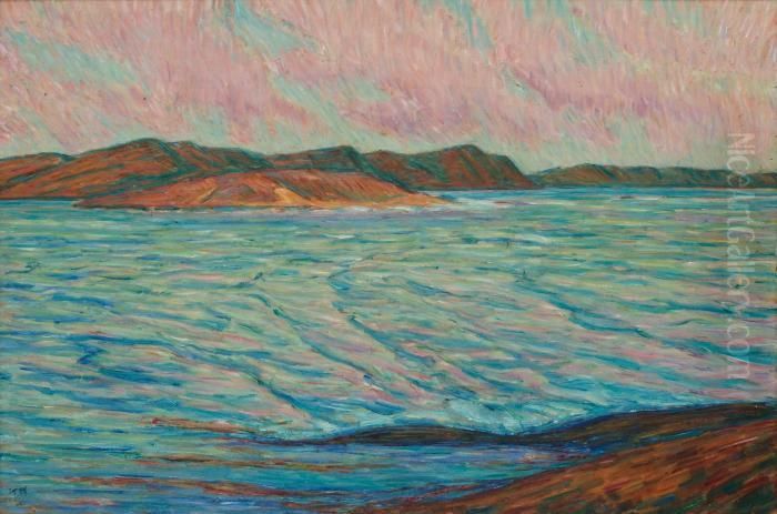 Havsgattet I Solnedgang/inloppet Till Kyrkesund Oil Painting by Karl Nordstrom