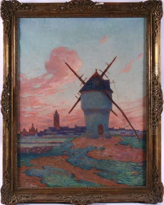 Landskap Med Kvarn Oil Painting by Karl Nordstrom