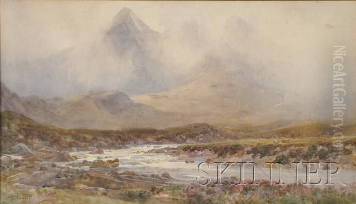 Highland Landscape Oil Painting by Arthur Trevethin Nowell