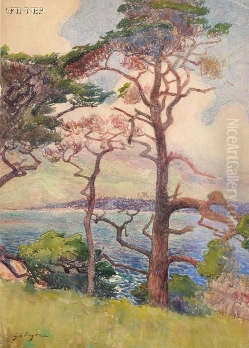 Trees, California Coast Oil Painting by George Loftus Noyes