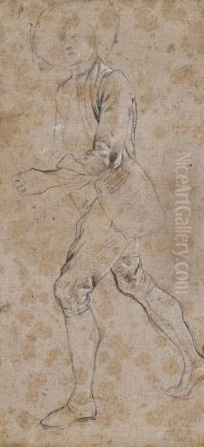 Figure D'homme Marchant Oil Painting by Michel-Barthelemy Ollivier