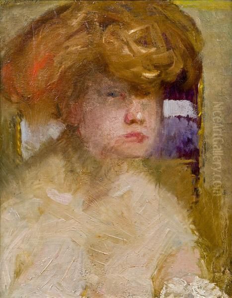 Damenbildnis Oil Painting by Max, Mopp Oppenheimer