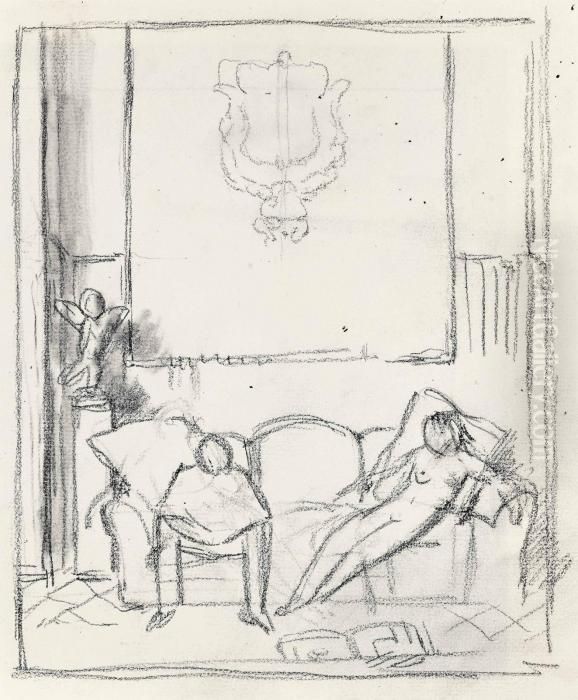 Studio Interior Oil Painting by Sir William Newenham Montague Orpen