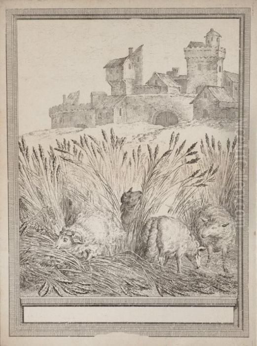 Sujets Pour Les Fables Choisies De Jean De La Fontaine Oil Painting by Jean-Baptiste Oudry