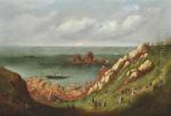 The Wreck Of The Royal Mail Steam Packet 
Express 
 Off The Corbiere, Jersey Oil Painting by Philip John Ouless