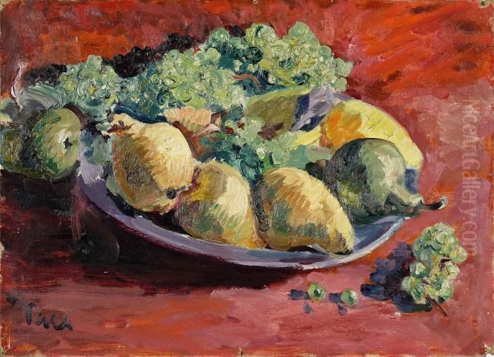 Stilleben Mit Weintrauben Und Birnen Oil Painting by Paul Paeschke