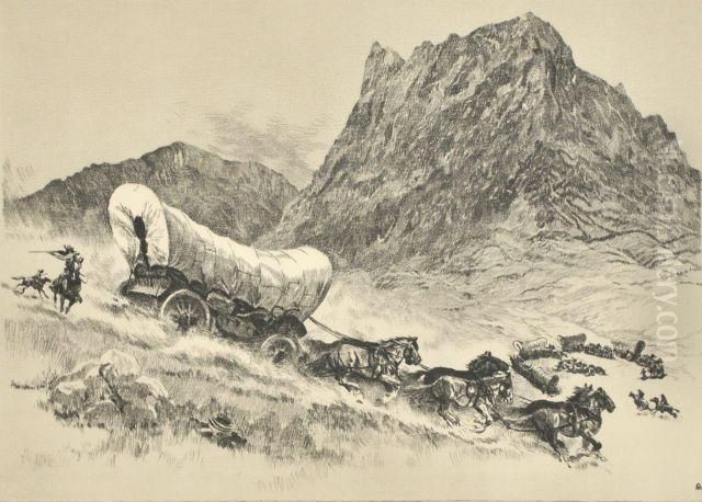 Joining The Circle Oil Painting by Reinhold H. Palenske