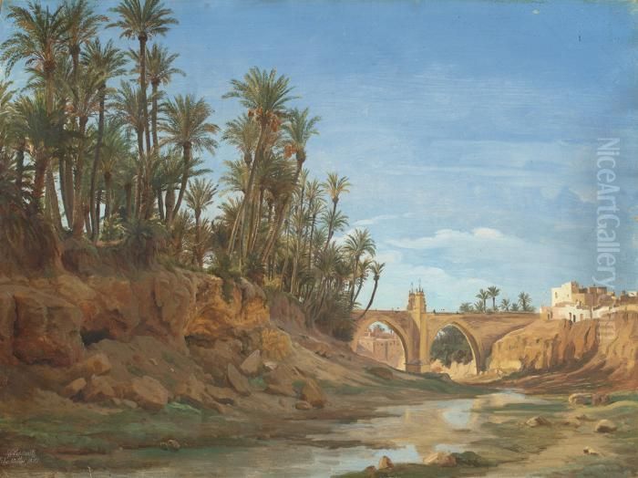 Im Tal Von Elche Oil Painting by Gustav Friedrich Papperitz