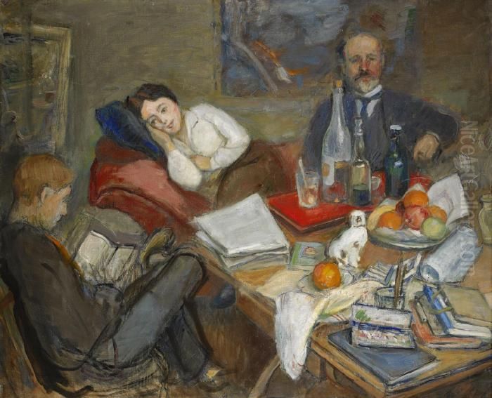 Hoglasning Hos Familjen Georg Pauli Oil Painting by Hanna (nee Hirsch) Pauli