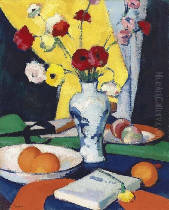 Ranunculus Oil Painting by Samuel John Peploe