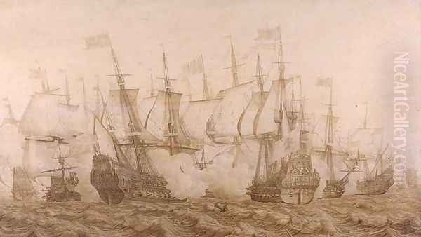 Battle of the Gabbard after 1653 Oil Painting by Heerman Witmont