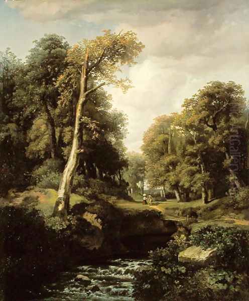 Landscape, 1850 Oil Painting by August Weber