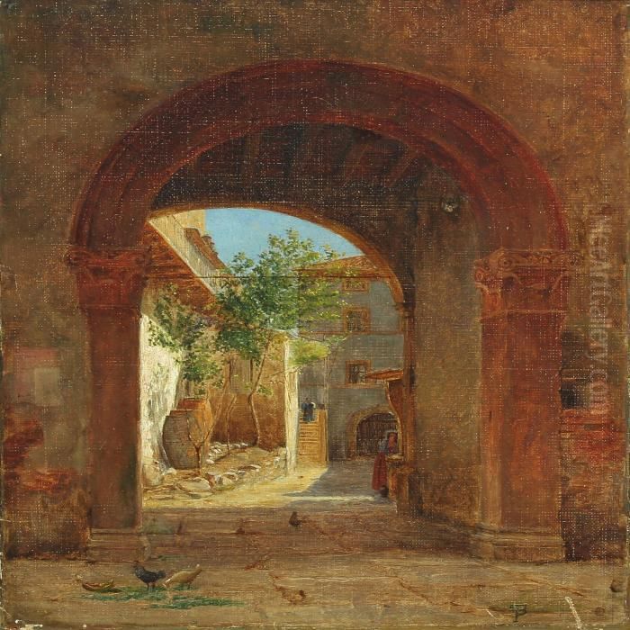A Gateway In Amalfi Oil Painting by Theodor Esbern Philipsen