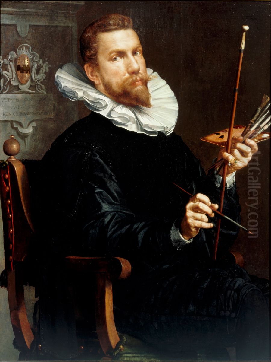 Self-portrait Oil Painting by Joachim Wtewael (Uytewael)