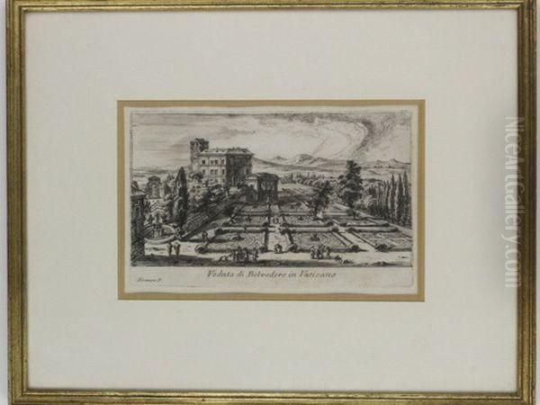 Veduta Di Belvedere In Vaticano Oil Painting by Giovanni Battista Piranesi
