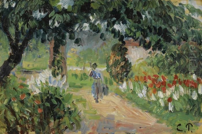 L'allee Du Jardin D'eragny Oil Painting by Camille Pissarro
