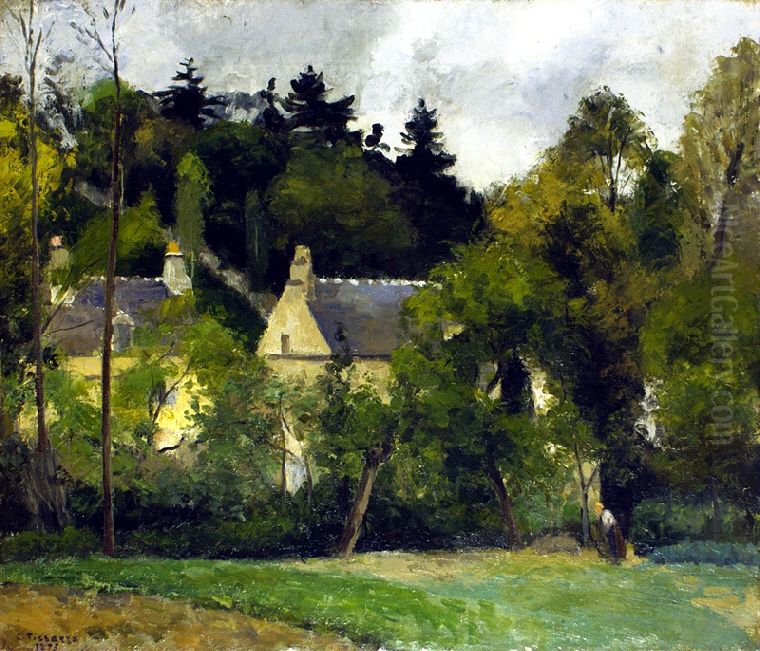 Paysage A L'hermitage, Pontoise Oil Painting by Camille Pissarro