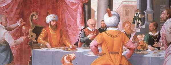 Story of Esther: Banquet scene Oil Painting by Peter Candid