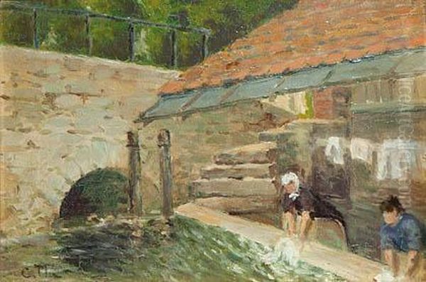 Lavanderas Oil Painting by Cecilio Pla