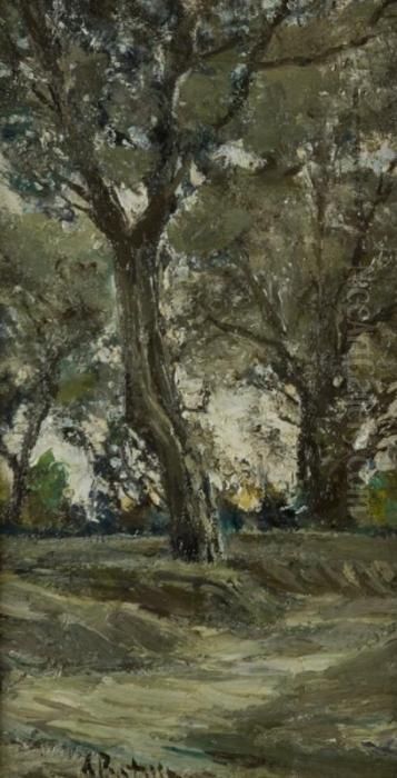 Ulivi A Capri Oil Painting by Attilio Pratella