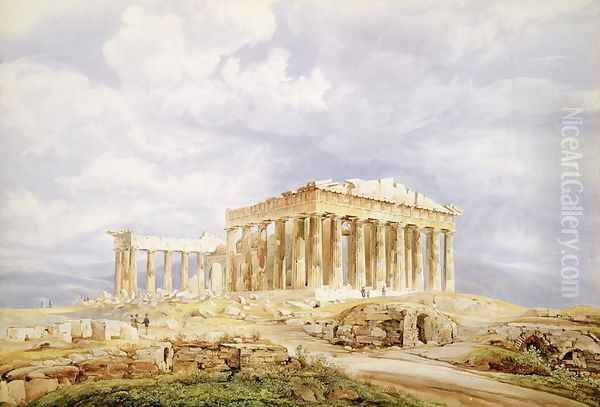 The Parthenon, Athens Oil Painting by Johan Wolfensberger