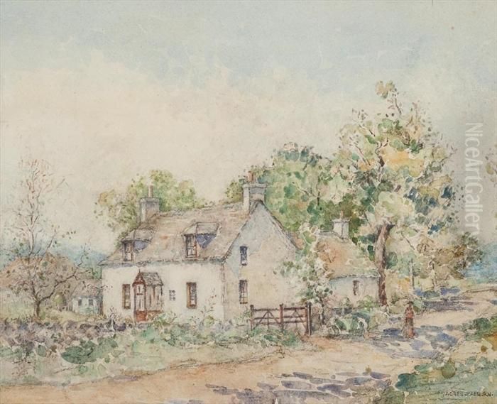 Awayside Farmhouse Oil Painting by Agnes Raeburn