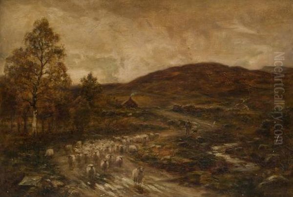 Veduta Della Campagna Inglese Con Gregge Di Pecore Oil Painting by Allan Ramsay