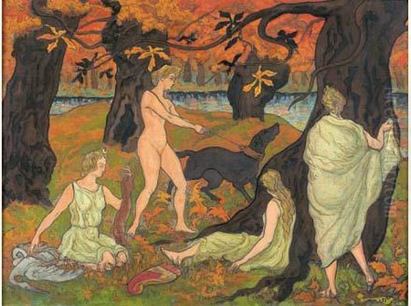 Diane Chasseresse Pres Du Lac Ou
 Scene Pastorale Ou Baigneuse Chasseresse Ou Diane Au Bain, Circa 
1894-1896 Oil Painting by Paul-Elie Ranson