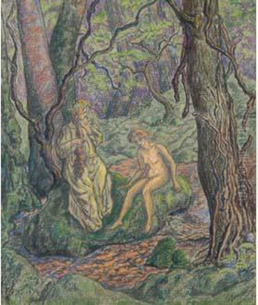 Nu Dans Le Sous-bois, Vers1895 Oil Painting by Paul-Elie Ranson
