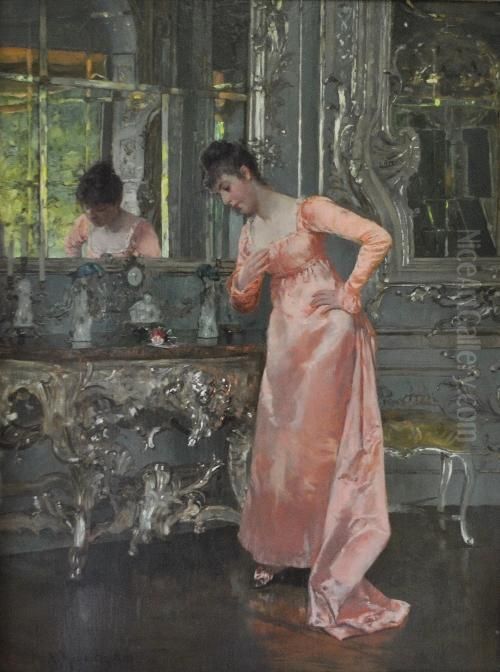 ````````reflections```````` Oil Painting by A. Raudnitz