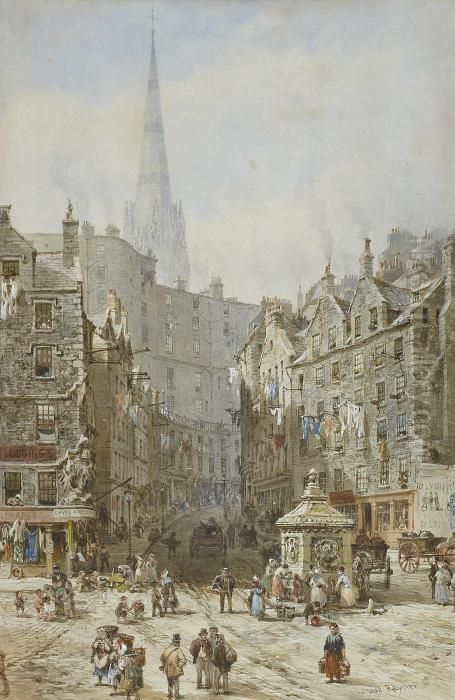 Grassmarket, Edinburgh Oil Painting by Louise Rayner
