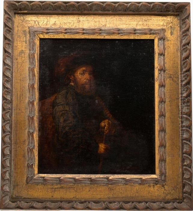 A Gentleman Oil Painting by Harmenszoon van Rijn Rembrandt