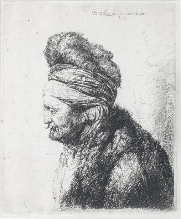 The Second Oriental Head Oil Painting by Harmenszoon van Rijn Rembrandt