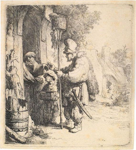 Der Rattengiftverkaufer Oil Painting by Harmenszoon van Rijn Rembrandt