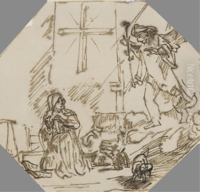 The Annunciation Oil Painting by Harmenszoon van Rijn Rembrandt