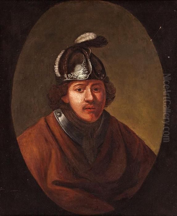 Autorretrato Con Casco Oil Painting by Harmenszoon van Rijn Rembrandt