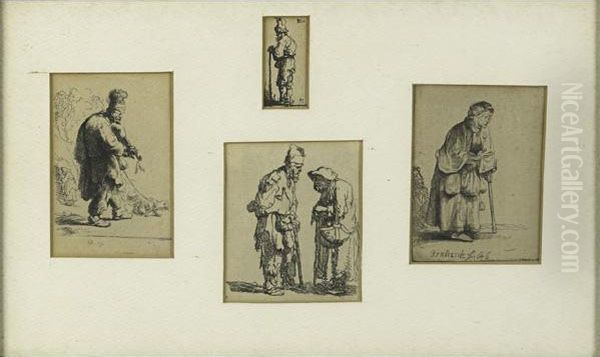 Beggars Later Impressions Oil Painting by Harmenszoon van Rijn Rembrandt
