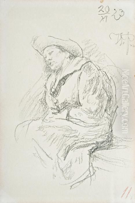 Vera Oil Painting by Il Ia Efimovich Repin