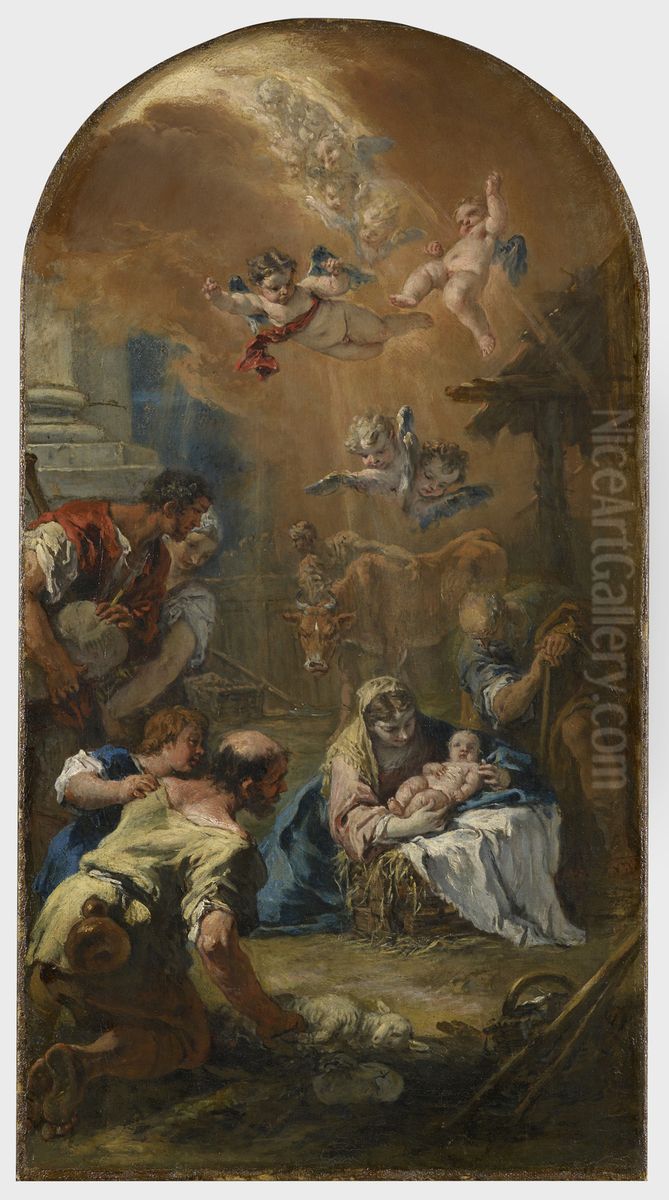 The Adoration Of The Shepherds Oil Painting by Sebastiano Ricci