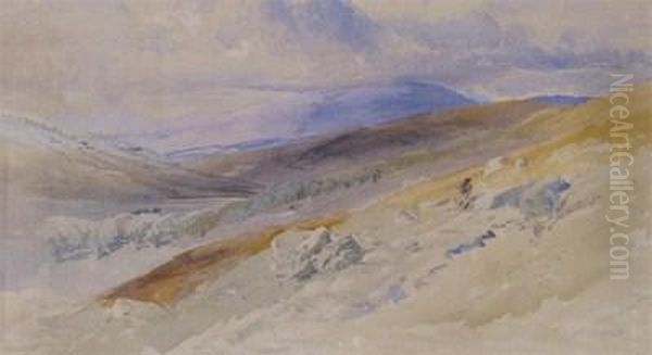 Looking Towards Braemar, Gluny Oil Painting by Thomas Miles Richardson