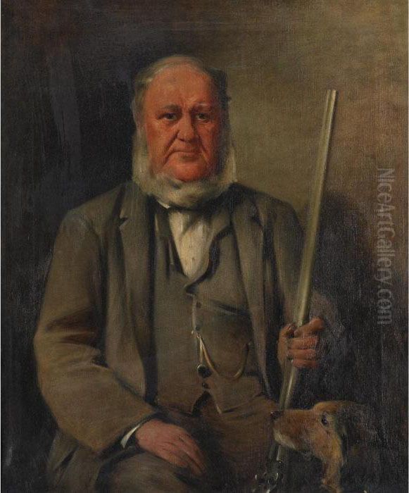 The Husband After The Hunt With His Dog Oil Painting by Henry Benjamin Roberts