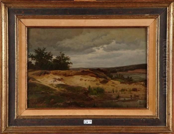 Paysage A Genck Oil Painting by Francois Roffiaen
