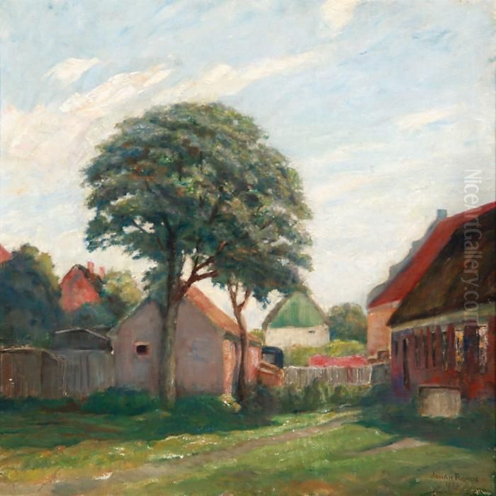Summer Day In Sonderho Fano Island Oil Painting by Frederik Niels M. Rohde